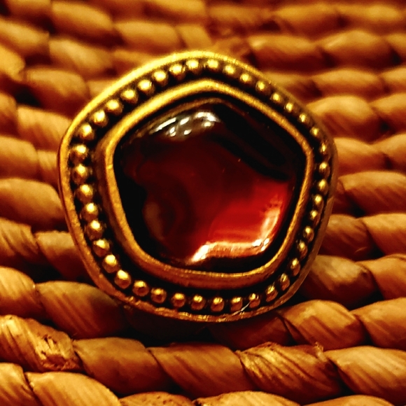 VTG YSL Designer Earrings - Aubergine Gripoix Glass / Gold Tone - EVC - Picture 4 of 11